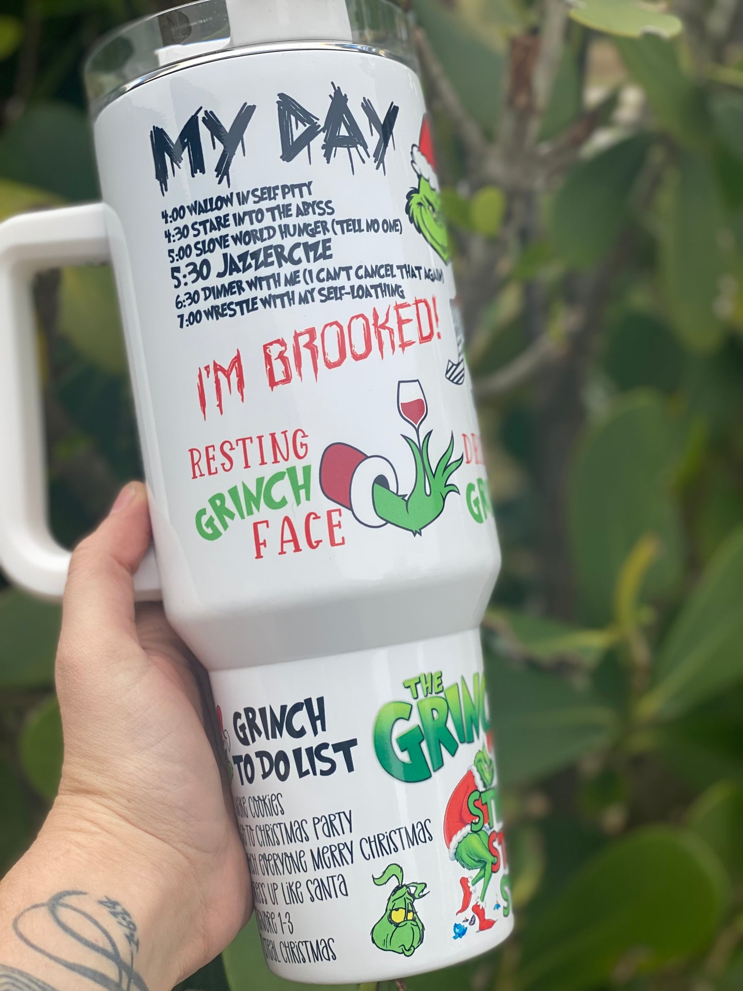 40oz “I’m Brooked” misspelled quencher handled tumbler