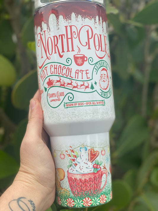 40oz “north pole” quencher handled tumbler