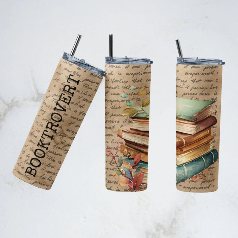 20oz “booktrovert” tumbler