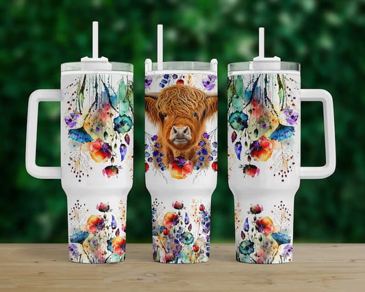 40oz “cow” quencher handled tumbler