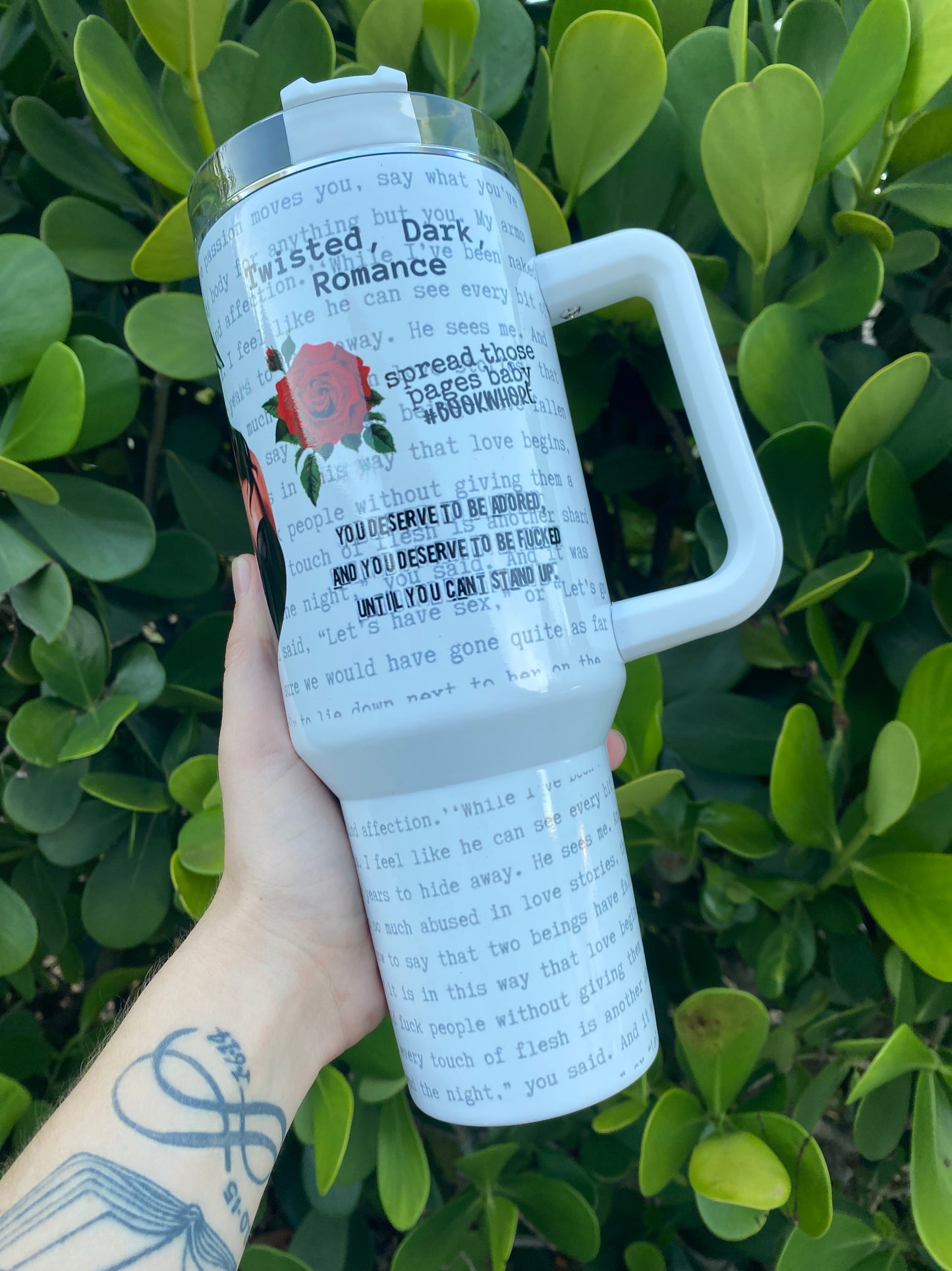 40oz “Spicy Booktok” quencher handled tumbler