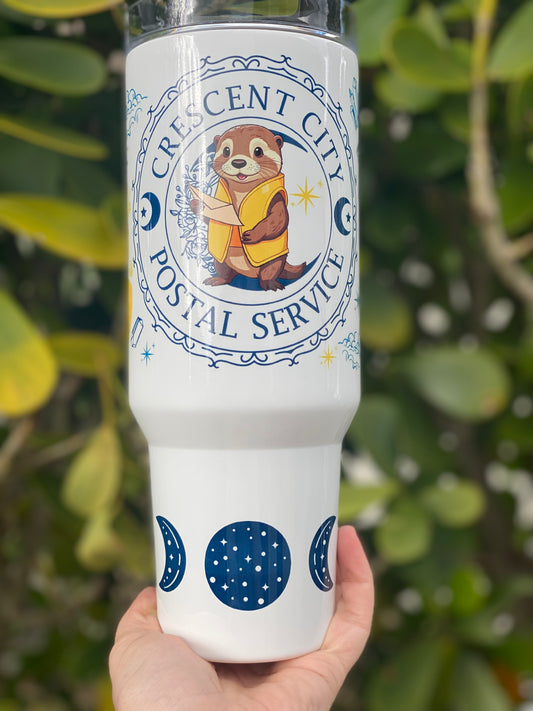 40oz “Crescent City Postal Service ” Officially Licensed quencher handled tumbler